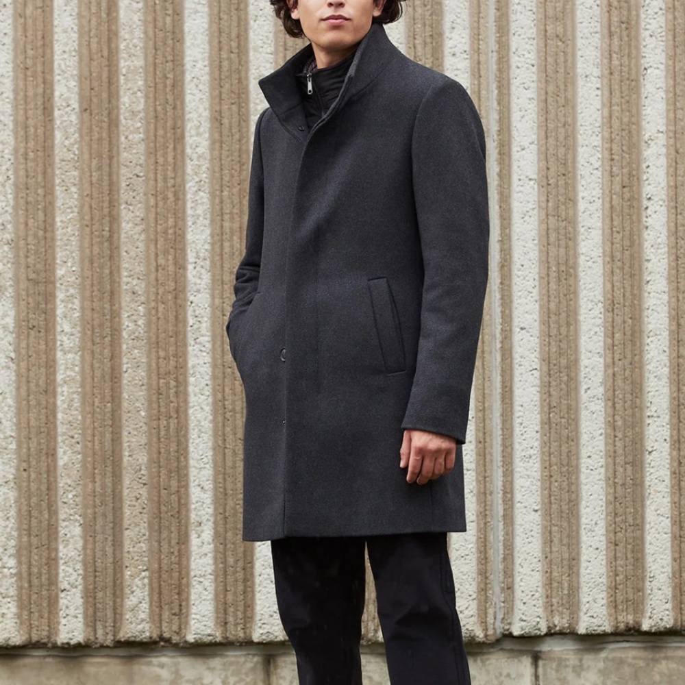 Men’s Wool Dress Jacket - Charcoal Grey Large